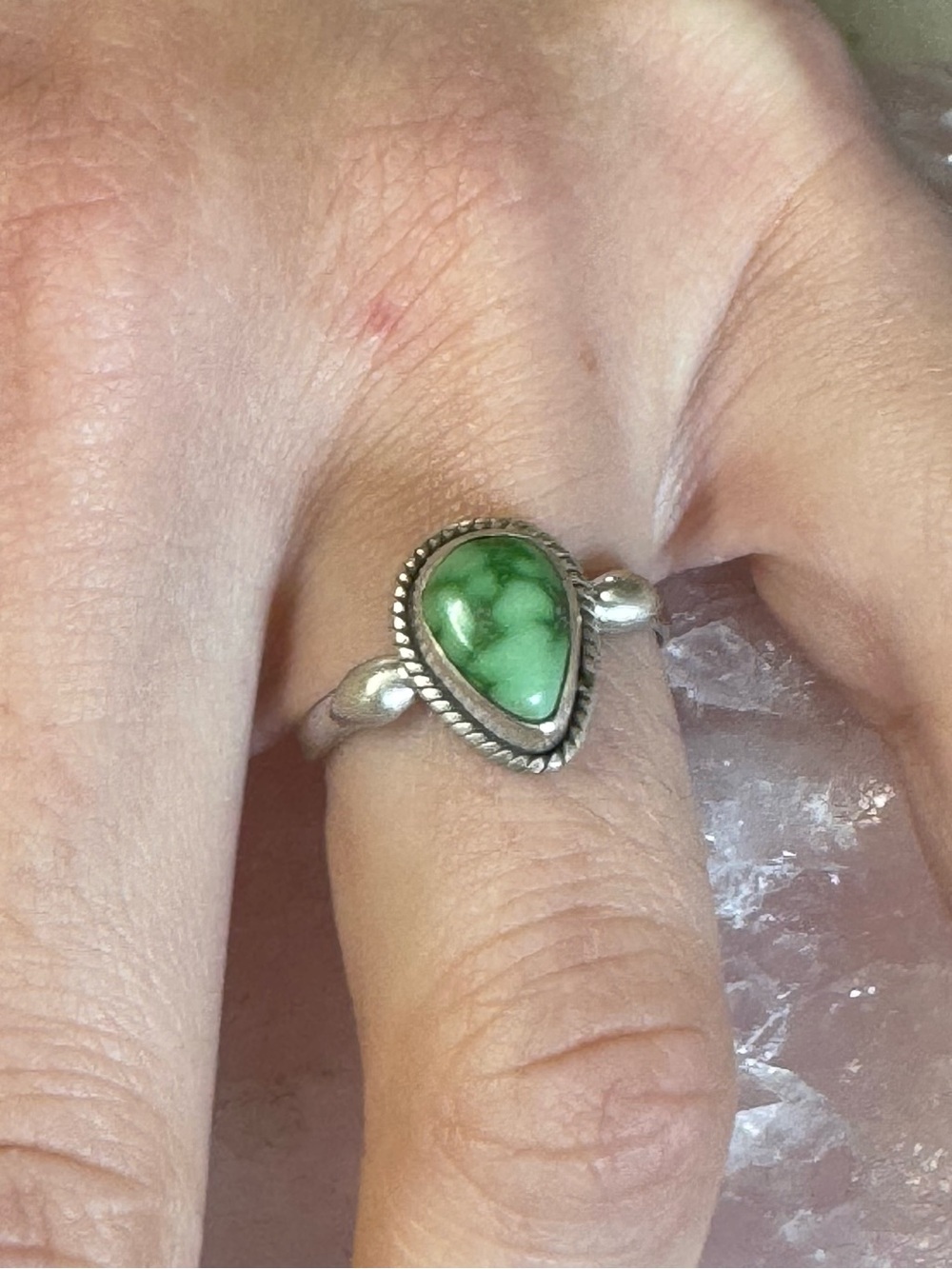 Emerald Valley Sterling Silver Teardrop Ring - Size 6